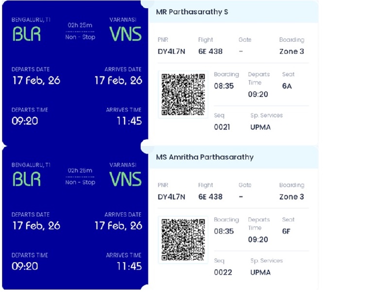 UPMA on boarding pass